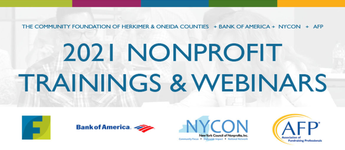 2021 Non Profit Training Webinars