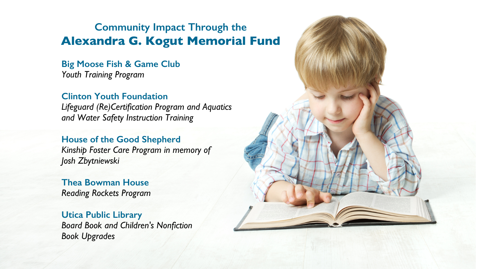 Community Foundation Announces Alexandra G. Kogut Memorial Fund Awards 