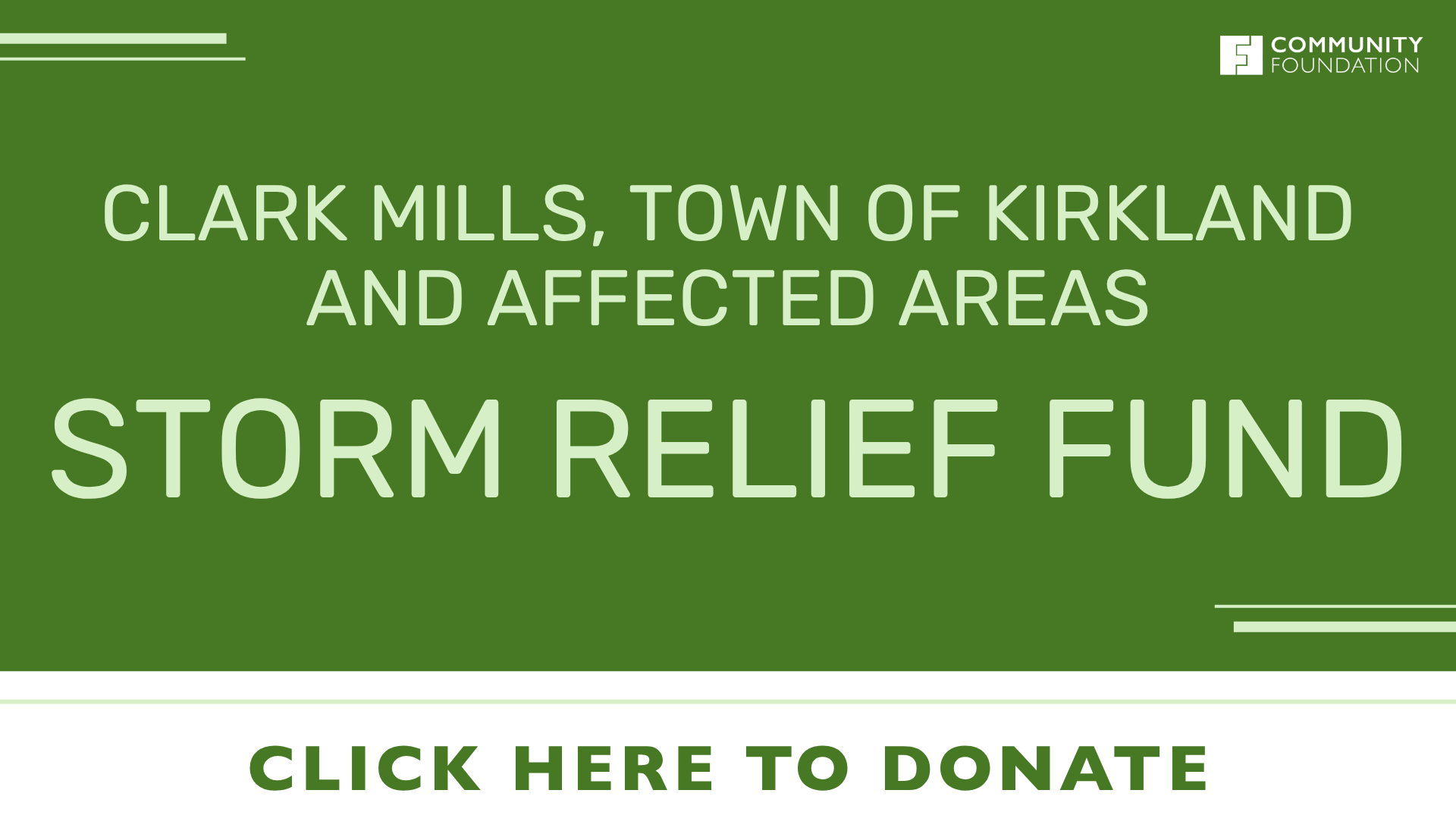 Clark Mills/Kirkland Storm Relief Donation Pop-up